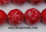 CDE2129 15.5 inches 24mm faceted round dyed sea sediment jasper beads