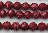 CDE2130 15.5 inches 6mm faceted round dyed sea sediment jasper beads