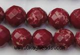 CDE2136 15.5 inches 18mm faceted round dyed sea sediment jasper beads