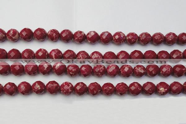 CDE2136 15.5 inches 18mm faceted round dyed sea sediment jasper beads