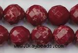 CDE2137 15.5 inches 20mm faceted round dyed sea sediment jasper beads