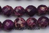 CDE2145 15.5 inches 16mm faceted round dyed sea sediment jasper beads