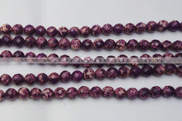 CDE2145 15.5 inches 16mm faceted round dyed sea sediment jasper beads