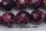 CDE2149 15.5 inches 24mm faceted round dyed sea sediment jasper beads