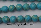 CDE2150 15.5 inches 6mm faceted round dyed sea sediment jasper beads