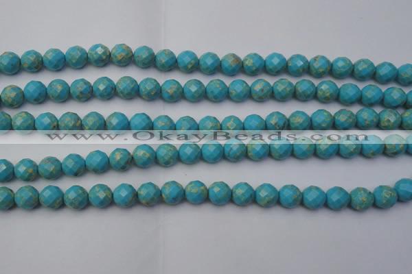 CDE2152 15.5 inches 10mm faceted round dyed sea sediment jasper beads