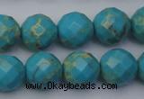 CDE2156 15.5 inches 18mm faceted round dyed sea sediment jasper beads