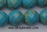 CDE2159 15.5 inches 24mm faceted round dyed sea sediment jasper beads