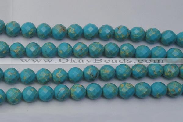 CDE2159 15.5 inches 24mm faceted round dyed sea sediment jasper beads