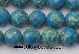 CDE2162 15.5 inches 10mm faceted round dyed sea sediment jasper beads