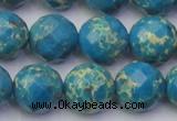 CDE2166 15.5 inches 18mm faceted round dyed sea sediment jasper beads