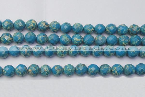 CDE2167 15.5 inches 20mm faceted round dyed sea sediment jasper beads