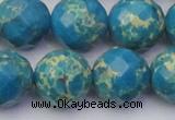 CDE2168 15.5 inches 22mm faceted round dyed sea sediment jasper beads