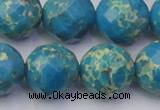 CDE2169 15.5 inches 24mm faceted round dyed sea sediment jasper beads