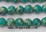 CDE2171 15.5 inches 8mm faceted round dyed sea sediment jasper beads