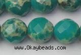 CDE2178 15.5 inches 22mm faceted round dyed sea sediment jasper beads