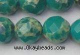 CDE2179 15.5 inches 24mm faceted round dyed sea sediment jasper beads