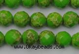 CDE2182 15.5 inches 10mm faceted round dyed sea sediment jasper beads