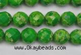 CDE2190 15.5 inches 6mm faceted round dyed sea sediment jasper beads