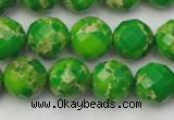 CDE2192 15.5 inches 10mm faceted round dyed sea sediment jasper beads