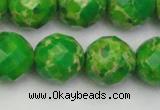 CDE2197 15.5 inches 20mm faceted round dyed sea sediment jasper beads