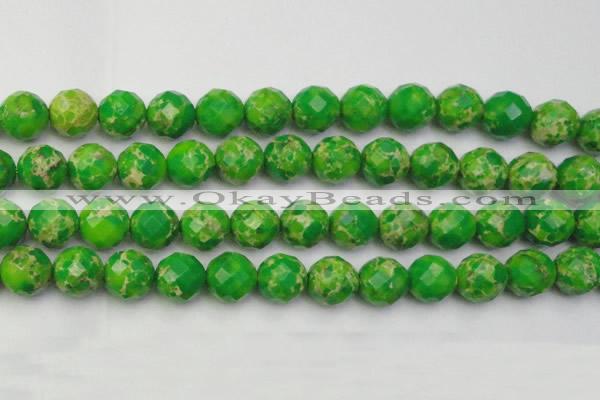 CDE2197 15.5 inches 20mm faceted round dyed sea sediment jasper beads