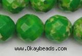 CDE2198 15.5 inches 22mm faceted round dyed sea sediment jasper beads