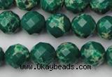 CDE2201 15.5 inches 8mm faceted round dyed sea sediment jasper beads