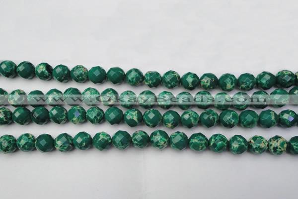 CDE2202 15.5 inches 10mm faceted round dyed sea sediment jasper beads