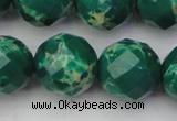 CDE2208 15.5 inches 22mm faceted round dyed sea sediment jasper beads