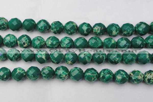 CDE2208 15.5 inches 22mm faceted round dyed sea sediment jasper beads