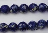 CDE2211 15.5 inches 8mm faceted round dyed sea sediment jasper beads