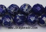 CDE2216 15.5 inches 18mm faceted round dyed sea sediment jasper beads