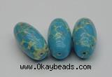 CDE2300 16*30mm rice sea sediment jasper beads wholesale