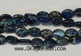 CDE233 15.5 inches 6*8mm oval dyed sea sediment jasper beads