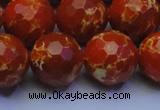 CDE2502 15.5 inches 18mm faceted round dyed sea sediment jasper beads