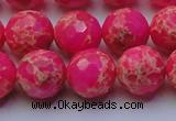 CDE2507 15.5 inches 14mm faceted round dyed sea sediment jasper beads