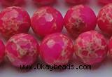 CDE2508 15.5 inches 16mm faceted round dyed sea sediment jasper beads