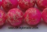 CDE2511 15.5 inches 22mm faceted round dyed sea sediment jasper beads