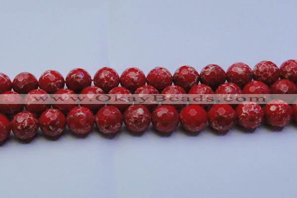 CDE2517 15.5 inches 20mm faceted round dyed sea sediment jasper beads