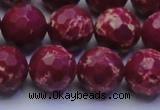 CDE2521 15.5 inches 14mm faceted round dyed sea sediment jasper beads