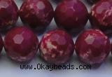 CDE2522 15.5 inches 16mm faceted round dyed sea sediment jasper beads