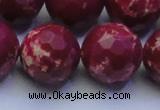 CDE2525 15.5 inches 22mm faceted round dyed sea sediment jasper beads