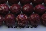 CDE2528 15.5 inches 14mm faceted round dyed sea sediment jasper beads