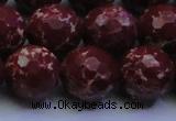 CDE2530 15.5 inches 18mm faceted round dyed sea sediment jasper beads