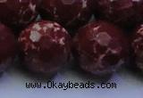 CDE2533 15.5 inches 24mm faceted round dyed sea sediment jasper beads