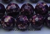 CDE2536 15.5 inches 16mm faceted round dyed sea sediment jasper beads