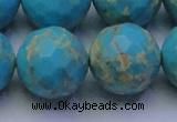 CDE2547 15.5 inches 24mm faceted round dyed sea sediment jasper beads