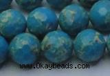 CDE2549 15.5 inches 14mm faceted round dyed sea sediment jasper beads