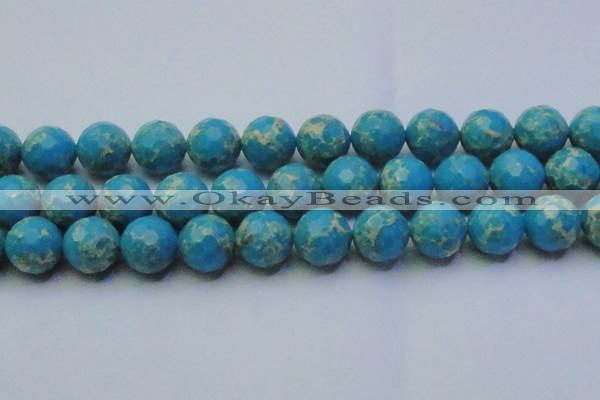 CDE2552 15.5 inches 20mm faceted round dyed sea sediment jasper beads